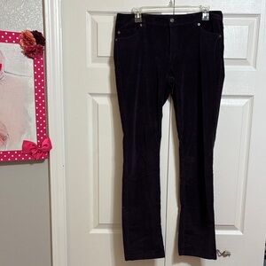 ALFRED SUNG Dark Purple Corduroy Straight Leg Jeans